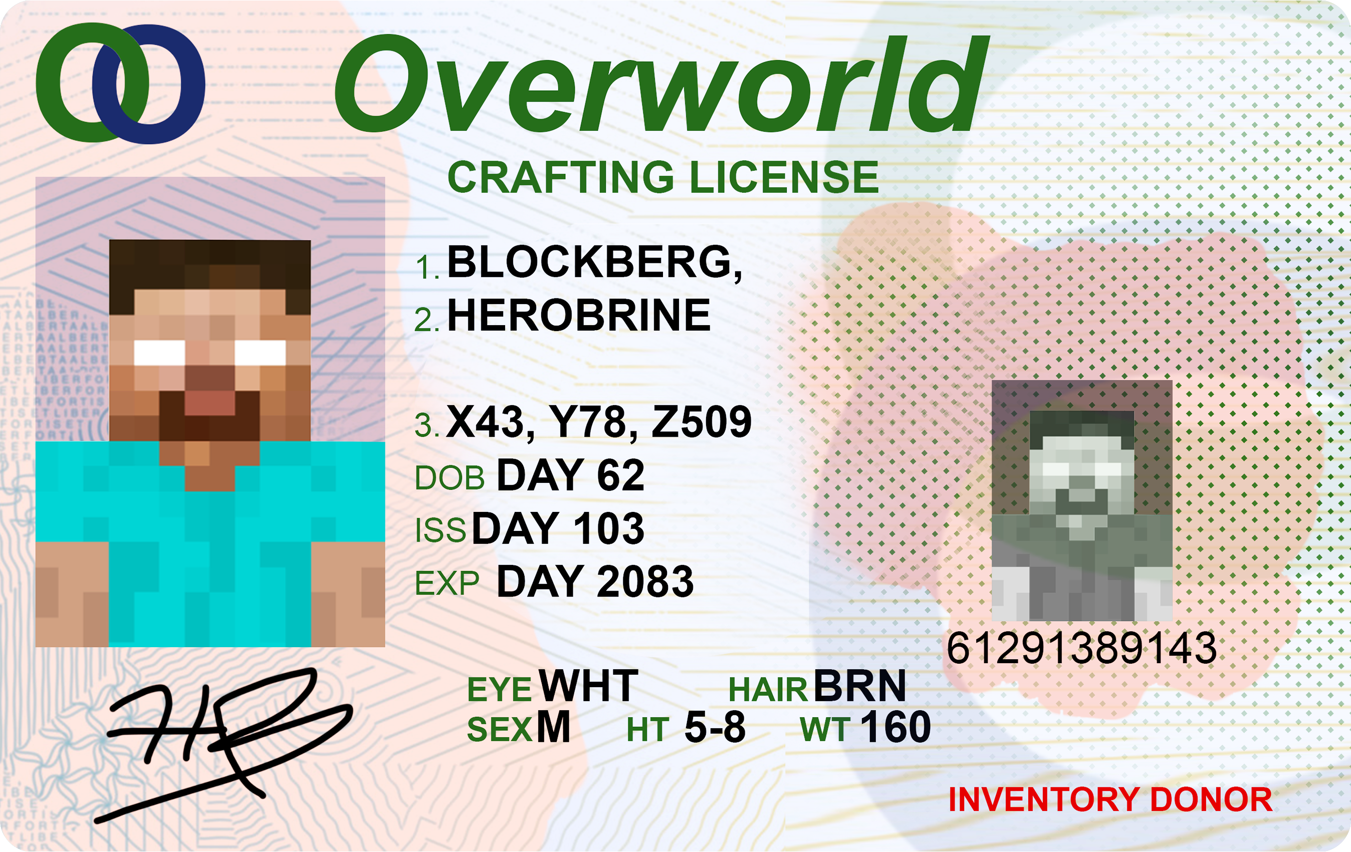 Herobrine Crafting License