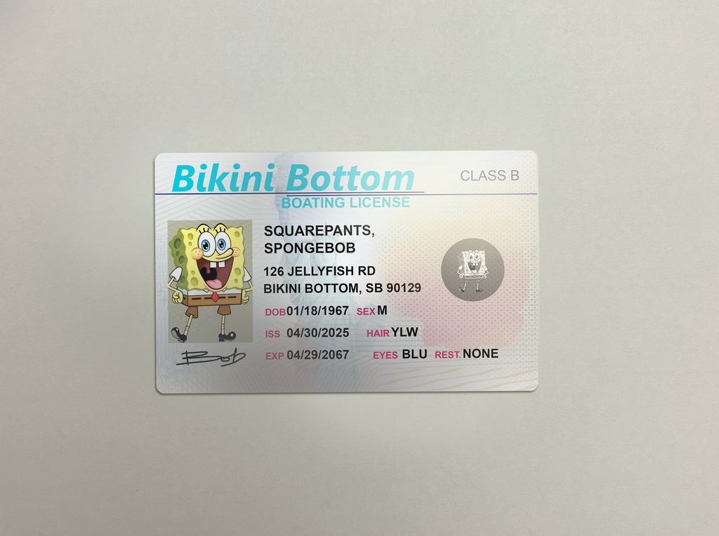 Spongebob Boating License
