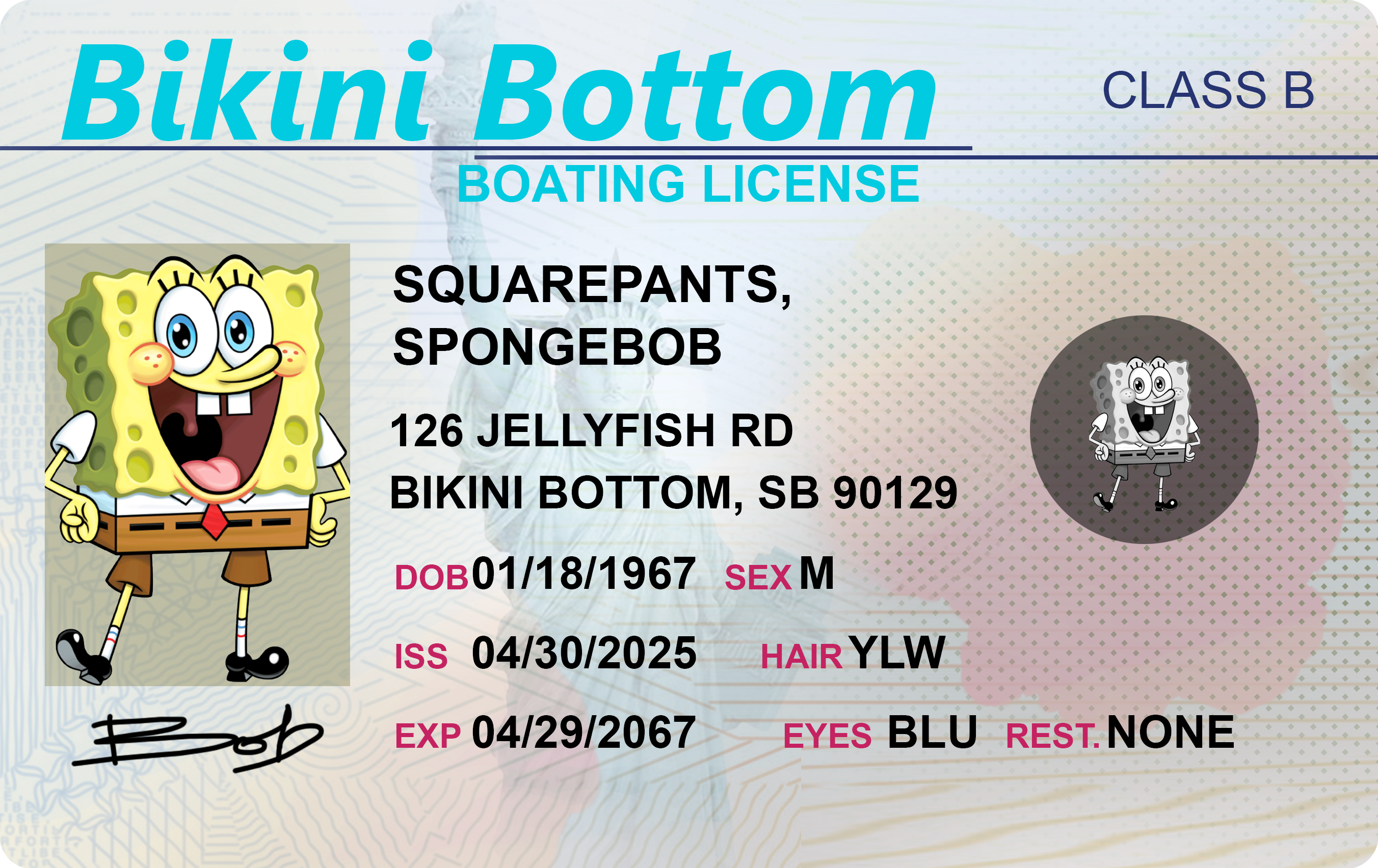 Spongebob Boating License